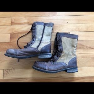 Leather Canvas boots